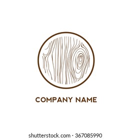 Circle with wooden texture,Logo design,Vector illustration