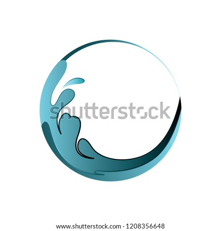 Circle Worl Water Vector Design