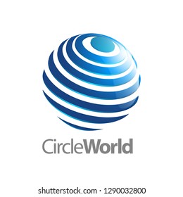 Circle world logo concept design. Symbol graphic template element vector
