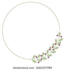Circle Wreath Frame With Green Leaf Decoration