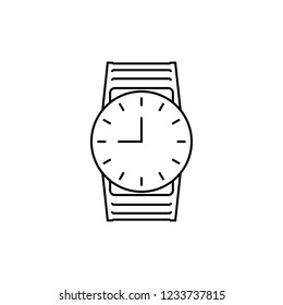 Circle wristwatch outline icon. linear style sign for mobile concept and web design. Hand watch simple line vector icon. Symbol, logo illustration. Pixel perfect vector graphics