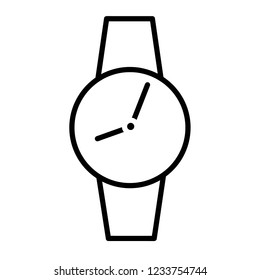 Circle wristwatch outline icon. linear style sign for mobile concept and web design. Hand watch simple line vector icon. Symbol, logo illustration. Pixel perfect vector graphics