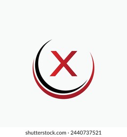 Circle X Letter Digital Network , diseño abstracto del logotipo punteado de X.
