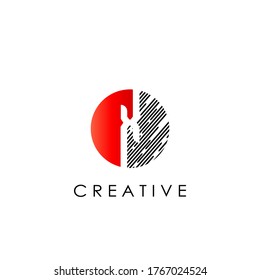 Circle X Letter Negative Space Logo, Creative Geometrical Logo Design Template with hidden letter.