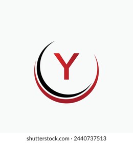 Circle Y Letter Digitales Netzwerk , abstraktes Y gepunktetes Logo Design.