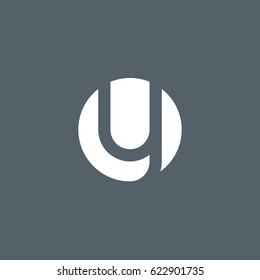 circle y logo, initial logo oy, yo, y inside o rounded letter negative space white gray background