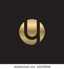 circle y logo, initial logo oy, yo, y inside o rounded letter negative space gold