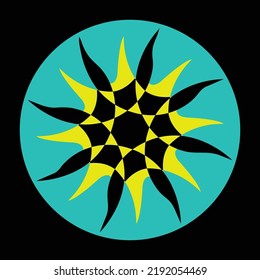 Circle yellow flower nature logo 