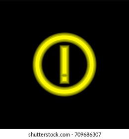 Circle yellow glowing neon ui ux icon. Glowing sign logo vector