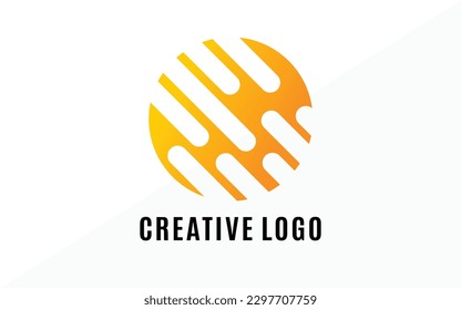 Circle yellow and orange gradation logo color concept. Logo creative for business identity. EPS10.
