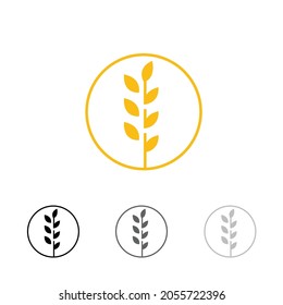 circle yellow paddy wheat barley plant harvest agriculture image vector - Vector