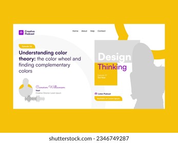 Circle Yellow Podcast Landing Page UI Kit Template