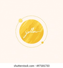 Circle Yellow Vector Water Color 