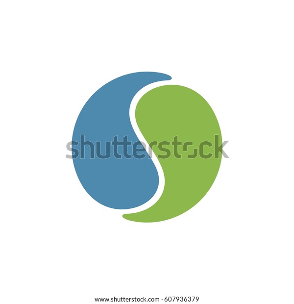 Circle yin yang logo template Illustration Design.\
Vector EPS 10.