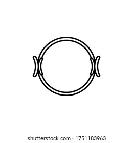 circle, yoga line illustration icon on white background