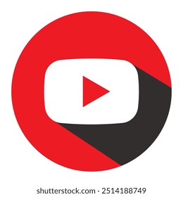 Ícone de logotipo Circular no Youtube. Aplicativo de mídia social. Aplicativo de rede. Marca editorial popular. Ilustração vetorial.