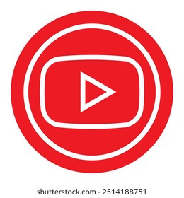 Ícone de logotipo Circular no Youtube. Aplicativo de mídia social. Aplicativo de rede. Marca editorial popular. Ilustração vetorial.