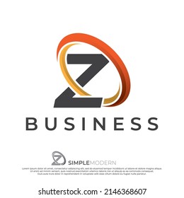Circle Z logo illustration, abstract circle swirl logo design elements. Origami paper flat style