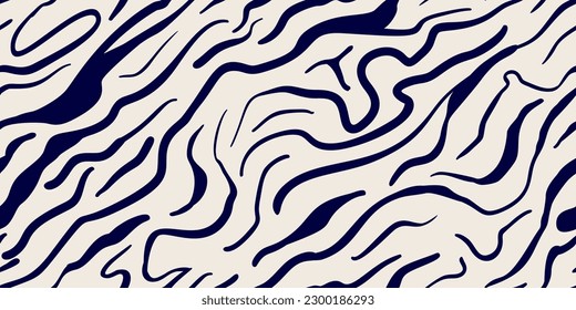 Circle of Zebra Stripes Pattern. Zebra print, animal skin, abstract pattern, line background, hand drawn vector illustration. Poster, banner. Black and white artwork monochrome