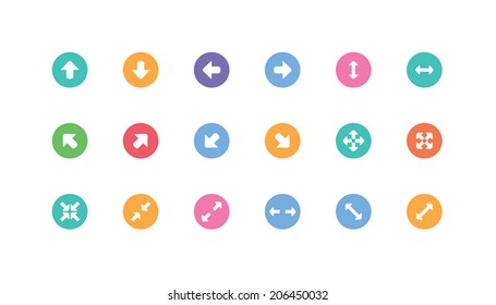 Circled arrow icon colorful set