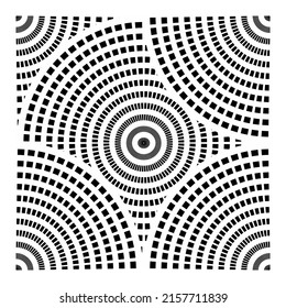 Circled dot shapes seamless pattern set. Retro design for paper, cover, fabric, interior decor