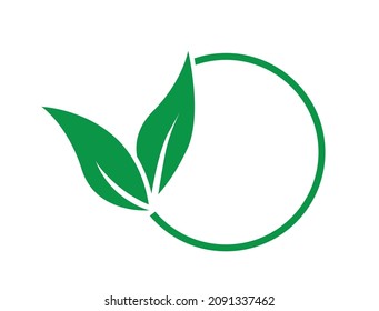 circled leaf icon vector illustration
