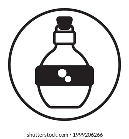 Circled magic mana potion bottle icon for apps or websites