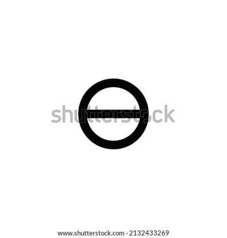 Circled minus symbol. Symmetric difference symbol vector