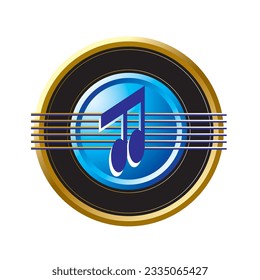 Vektorsymbol mit zirkulierendem Musiktitel