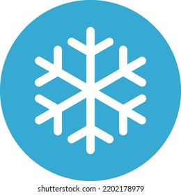 Circled Simple Snowflake Icon (light Blue)