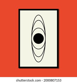 Circlee orbit abstract contemporary aesthetic posters, wall art decor, mid century modern minimalist print, organic shapes, Background, Modern art vector Illustration brush painting geometric.