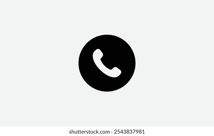 Circle-phone interface icon: A sleek, minimalist icon featuring a phone symbol within a circle. Perfect for app interfaces, contact buttons, or call-to-action elements, offering a modern, user-friendl