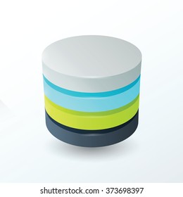 Circles 4 layer  color green, gray, blue, black