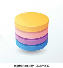 Circles 4 layer  orange, pink, purple, blue