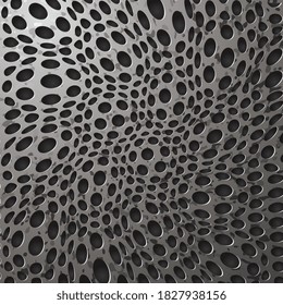 Los círculos abstraen un patrón de 3 d vector sin fisuras. Patrón de metal grabado sin soldadura.Montaje de formas de círculo simétrico moderno.Círculos de superficie adornados.Diseño decorativo ornamentado brillante.Textura metálica sin fin