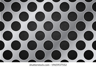 Circles abstrakte 3D Vektor nahtlose Muster. Abstraktes Metallhintergrund-Design mit kreisförmigem Konzept. Oberflächenkreise verzierend. Metallische Kreismuster. Endlose metallische Textur. Vektor EPS10