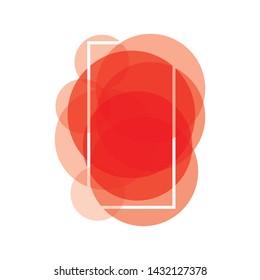 circles abstract background with white frame