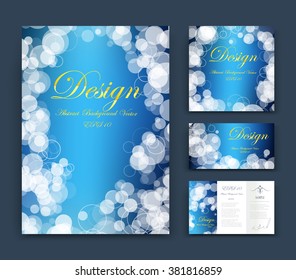 Circles Abstract composition, business card set, event info text, elegant geometric font texture, blue brochure title sheet, creative figure icon, round sky cloud theme, sale flyer fiber, EPS10 banner form
