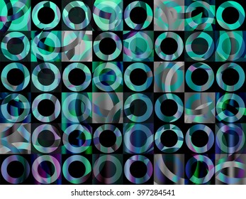 Circles abstract geometric background. Pop art style texture. Retro background. Abstract blue circles. Vector illustration for web design. Urban wallpaper. Modern graphic. Abstract texture.