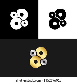 Circles Abstract Gradient Elegant Gold Silver Icon Logo