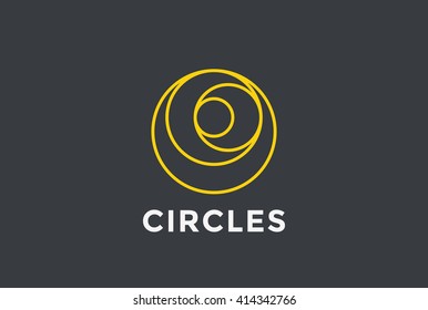 Circles abstract Logo design vector template.
Business technology Round Logotype concept icon.