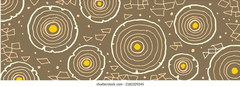 Círculos abstractos sobre vector marrón para tarjeta, decoración, ilustración
