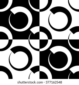 Circles abstract repeatable geometric pattern, monochrome background