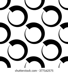 Circles abstract repeatable geometric pattern, monochrome background