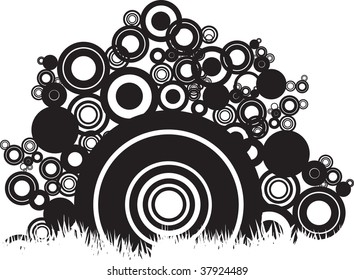 circles abstract sitting in grass