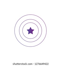 circles aim icon with star in the center, vector illustration isolated on white background.