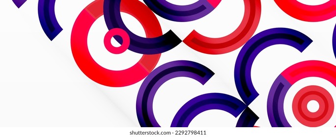 Circles are arranged in a grid pattern abstract background and feature a range of different colors, including shades of various colors. Template for wallpaper, banner, presentation, background