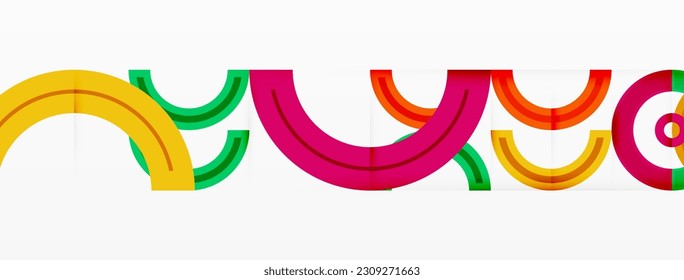 Circles are arranged in a grid pattern abstract background and feature a range of different colors, including shades of various colors. Template for wallpaper, banner, presentation, background