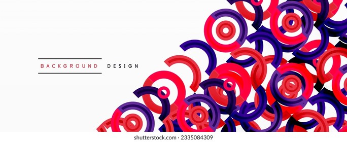 Los círculos están dispuestos en un fondo abstracto de un patrón de cuadrícula y presentan una gama de colores diferentes, incluidos los tonos de varios colores. Plantilla para fondo de pantalla, banner, presentación, fondo