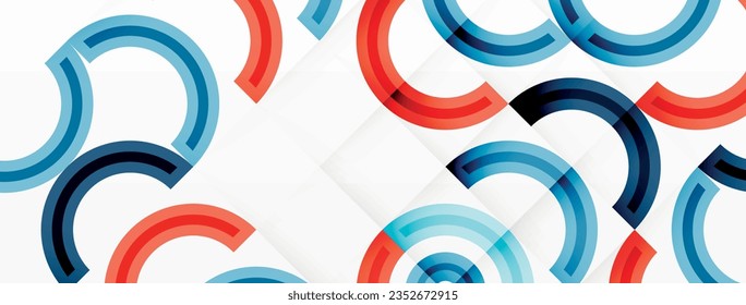 Circles are arranged in a grid pattern abstract background and feature a range of different colors, including shades of various colors. Template for wallpaper, banner, presentation, background